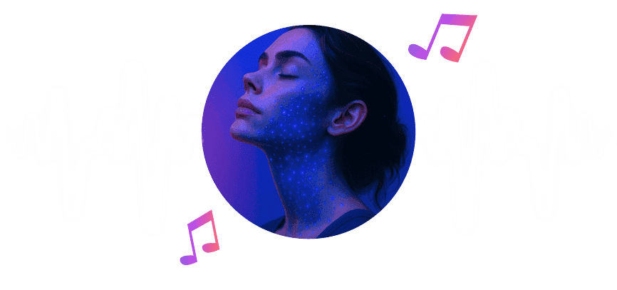 Illustration of binaural brainwave entrainment frequencies